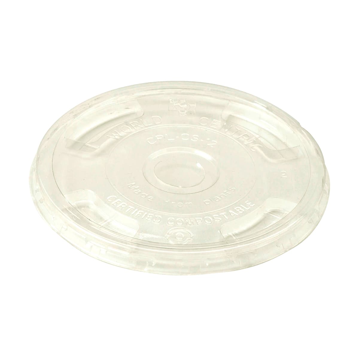 Lid Flat 3.9X0.3 IN PLA Clear For Cold 9 OZ Squat-24 OZ Cups With Hole 1000/Case