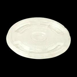 Lid Flat 3.9X0.3 IN PLA Clear For Cold 9 OZ Squat-24 OZ Cups With Hole 1000/Case