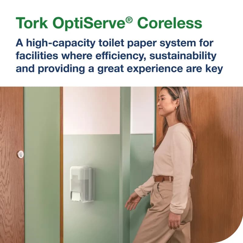 Tork OptiServe® Elevation Design T7/T5 Toilet Paper Dispenser 6.85X6.73X12.71 IN Plastic White 2-Roll Coreless Vertical 1/Each