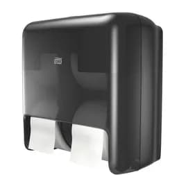 Tork OptiServe® Elevation Design T7/T5 Toilet Paper Dispenser 6.85X12.6X12.71 IN Plastic Black 4-Roll Coreless High Capacity Vertical 1/Each