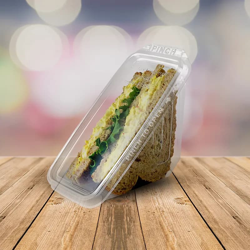 Sandwich Wedge Hinged 7X4 IN Clear 300/Case