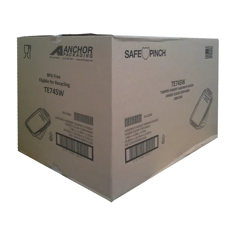 Sandwich Wedge Hinged 7X4 IN Clear 300/Case