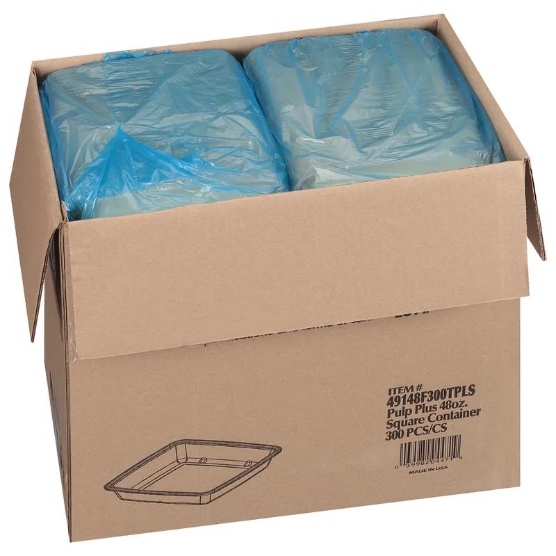 Pulp Plus™ Take-Out Container 48 OZ Pulp Fiber Square 300/Case