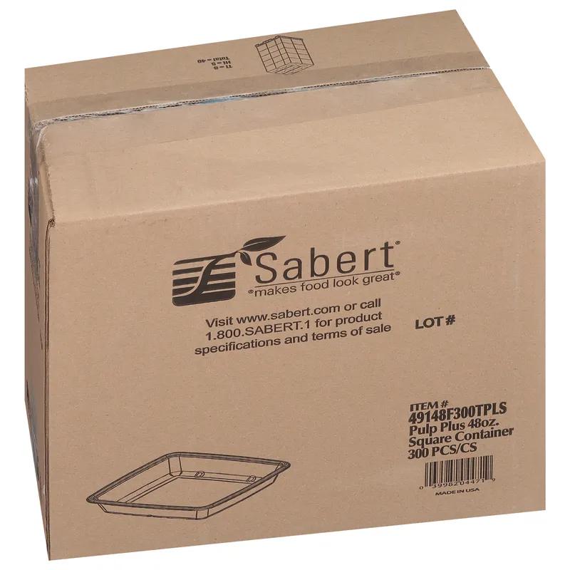 Pulp Plus™ Take-Out Container 48 OZ Pulp Fiber Square 300/Case
