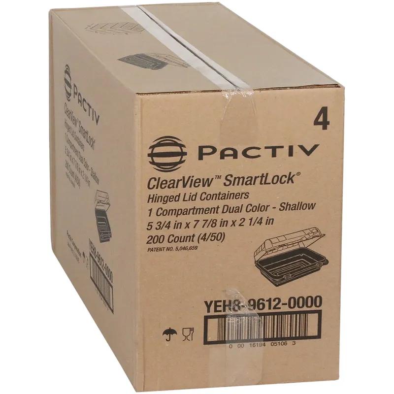 Snack Take-Out Container Hinged 7.875X5.75X2.25 IN OPS Black Clear 200/Case