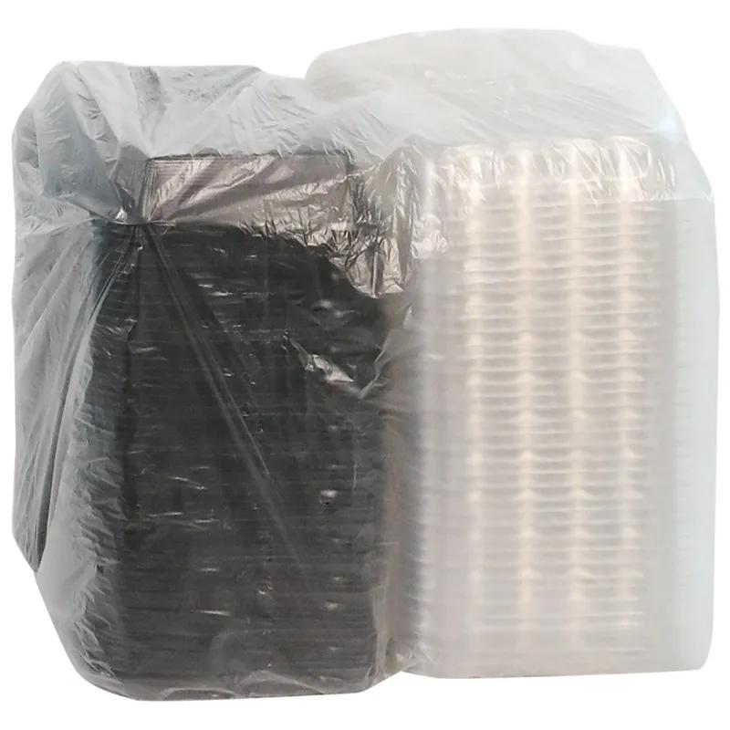Snack Take-Out Container Hinged 7.875X5.75X2.25 IN OPS Black Clear 200/Case