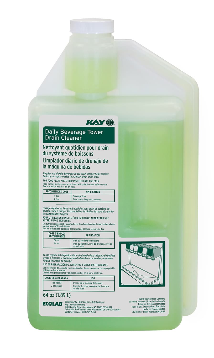 Daily Beverage Tower Drain Treatment 64 OZ 2/Case