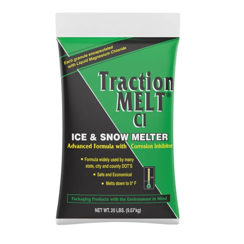 Traction Melt CI® Ice Melt 20 LB Sodium Chloride SWI20 Corrosion Inhibitor Granules 120 Count/Case