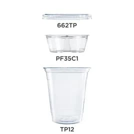 Dart® Parfait Cold Dessert Container Base & Lid Combo 12 OZ PET Clear With Insert Freezer Safe 500/Case