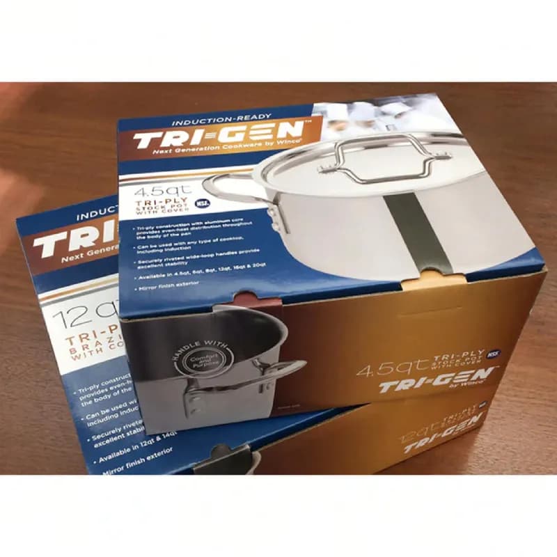 Tri-Gen Tri-Ply Stock Pot 4.5 QT Stainless Steel With Cover Dishwasher Safe 1/Set
