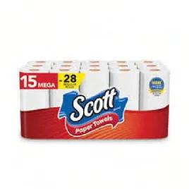 Scott® Household & Kitchen Roll Paper Towel 7.3X11 IN 1PLY White Perforated 100 Count/Roll 2 Count/Case