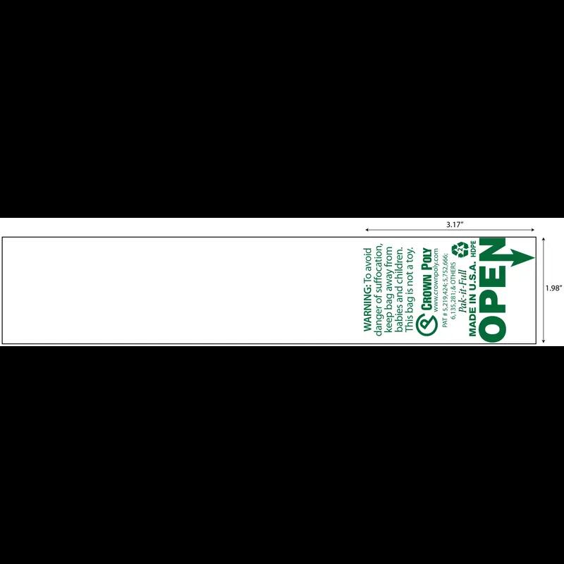 Food Storage Bag 10.75X6.75X17.75 IN Polyethylene (PE) 7.25MIC With Side Open Closure 2360/Case