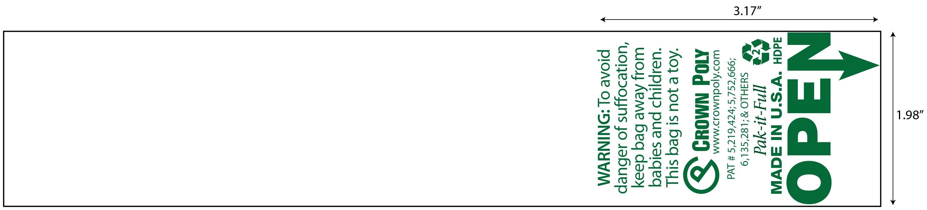 Food Storage Bag 10.75X6.75X17.75 IN Polyethylene (PE) 7.25MIC With Side Open Closure 2360/Case