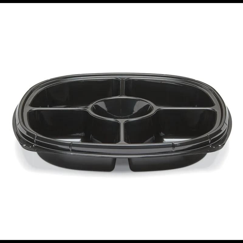 Serving Tray 14 IN 5 Compartment Black 50/Case