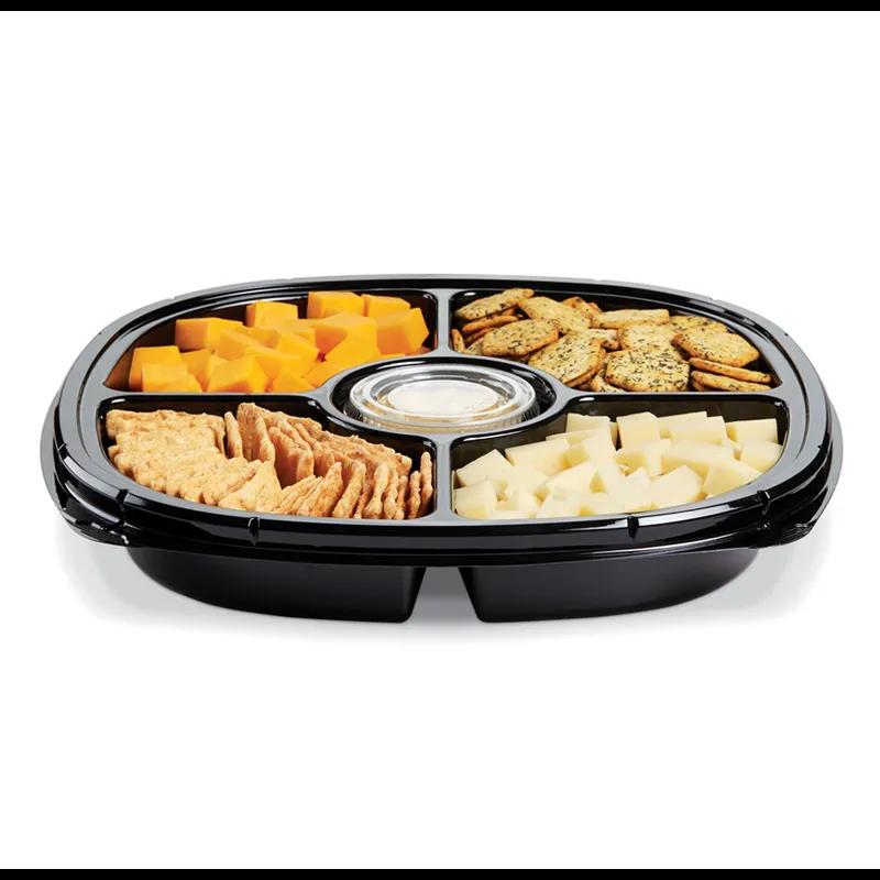 Serving Tray 12 IN 5 Compartment PET Black 50/Case