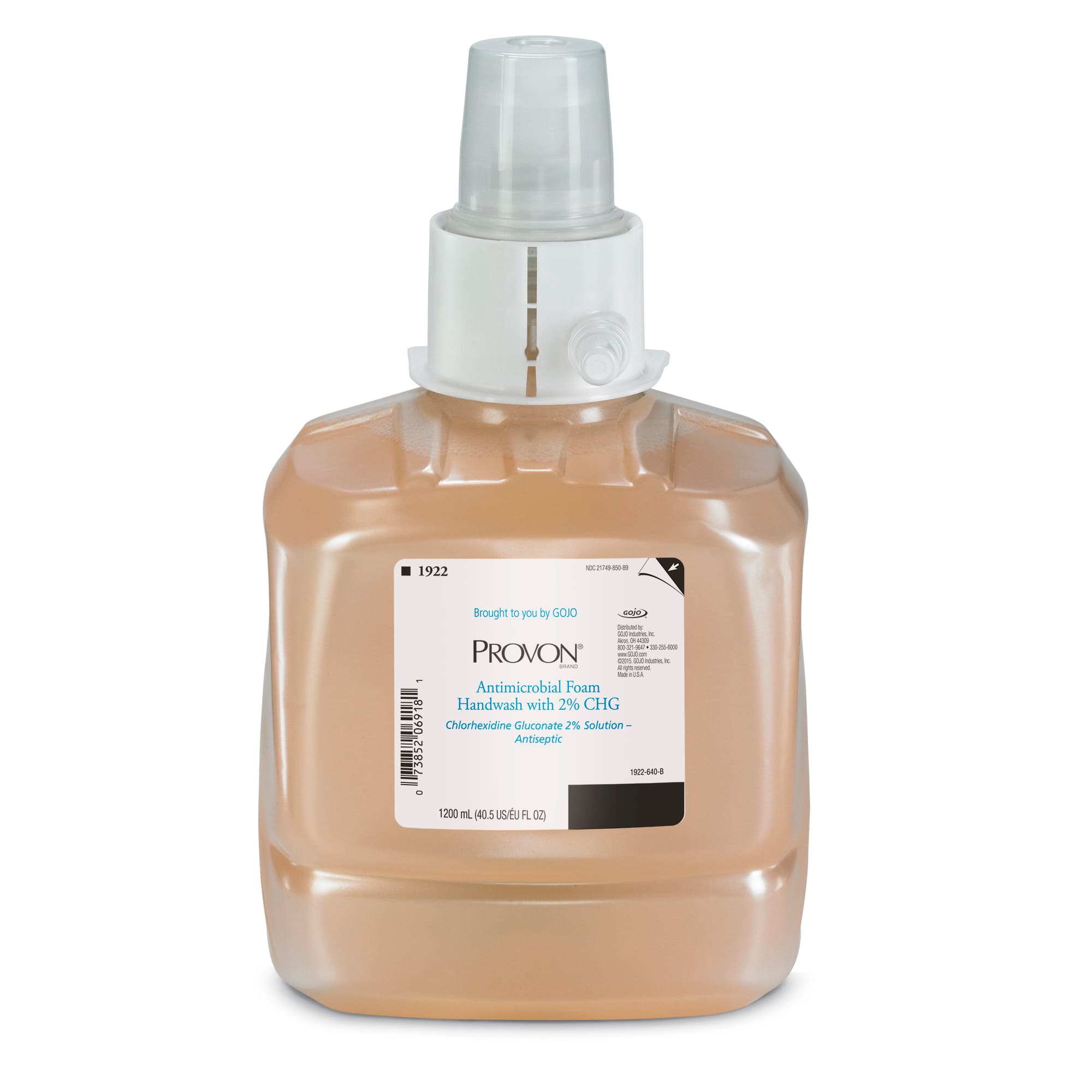 PROVON® Handwash Foam 1200 mL 3.5X3.5X9.75 IN Unscented Fragrance Free Antimicrobial 2% CHG Healthcare For LTX-12 2/Case