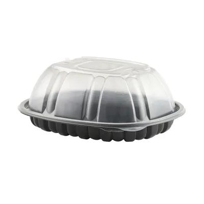 Roasted Chicken Roaster Container & Lid Combo With Dome Lid Small (SM) PP Black Clear Shallow 170/Case
