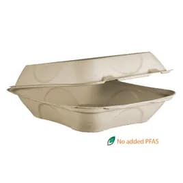 Take-Out Container Hinged 8X8X3 IN Fiber PLA Natural 300/Case