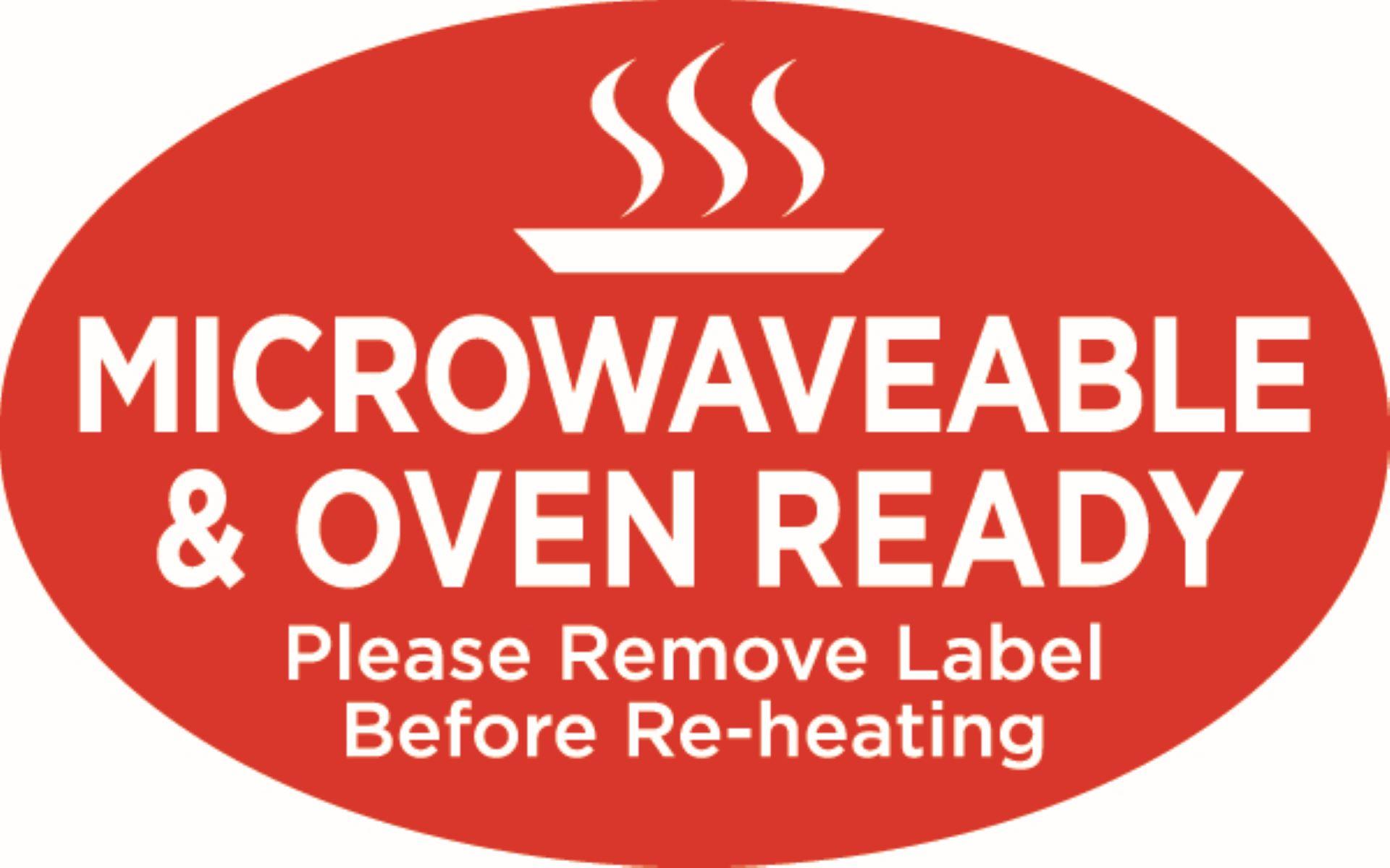 Microwaveable & Oven Ready Deli Label 1.25X2 IN Red Oval PP 500 Count/Roll 15 Rolls/Case 7500 Count/Case