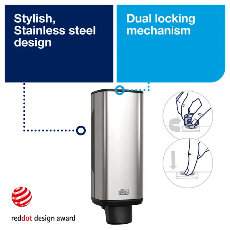 Tork Soap Dispenser 4.21X4.17X11.4 IN Stainless Metal Plastic 1/Each