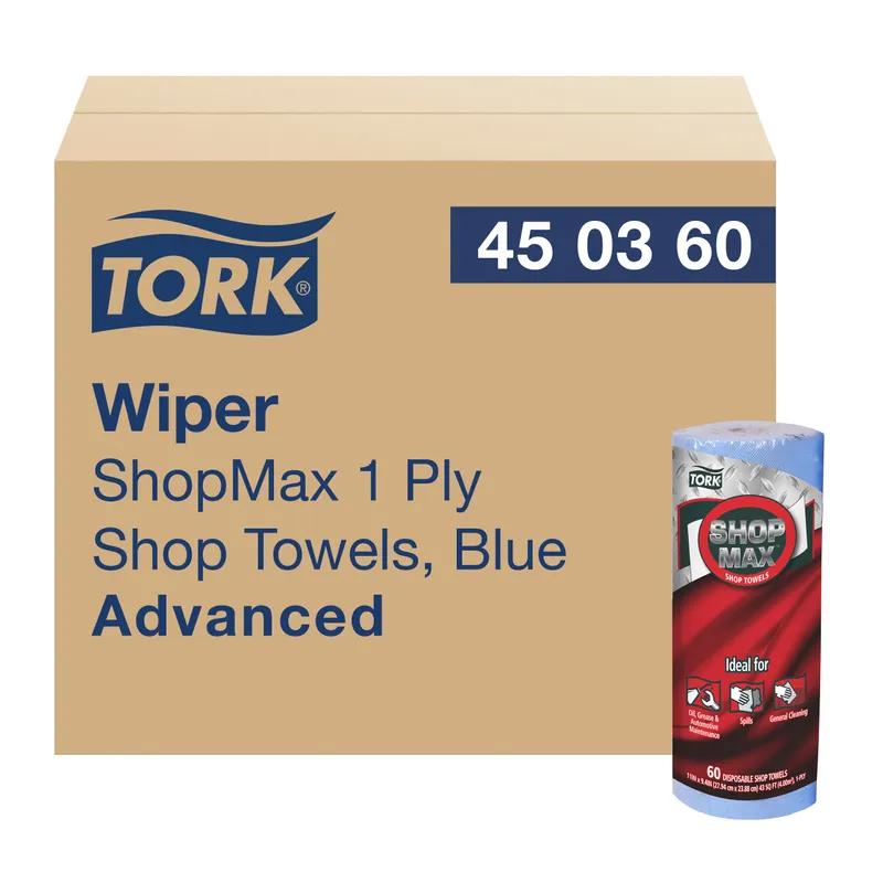 Tork ShopMax Wipe Towel IN 1 Non-Woven Paper Blue White Refill Roll 30/Case