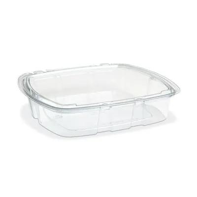 Crystal Seal® Deli Container Hinged With Flat Lid 35 OZ PET Clear Rectangle 140/Case