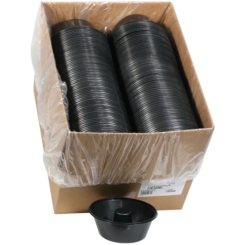 Angel Food Cake Container 48 OZ 8X3 IN CPET Black Round Dual Ovenable Freezer Safe Microwave Safe 280/Case