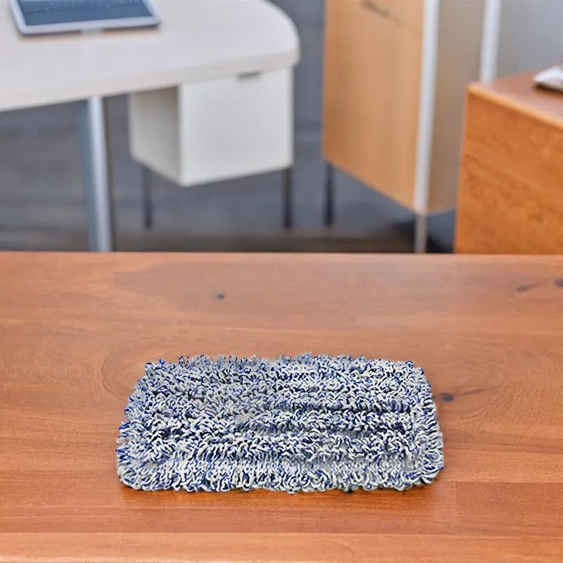 Dust Mop 10X5 IN Blue Microfiber Hook & Loop Backing 1/Each