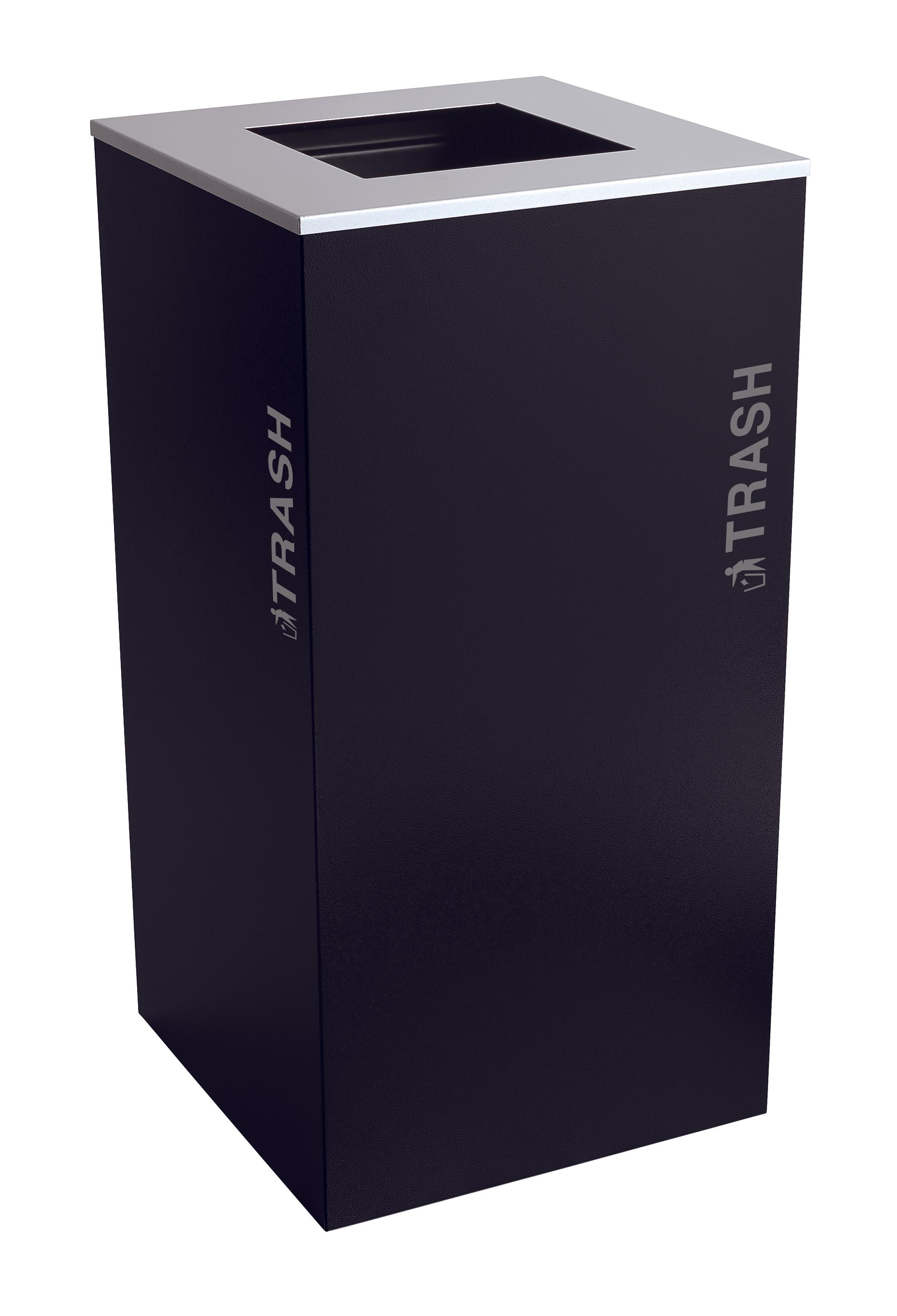 Kaleidoscope Collection™ Black Tie Series Trash Can 36 GAL Black Square Indoor 1/Each