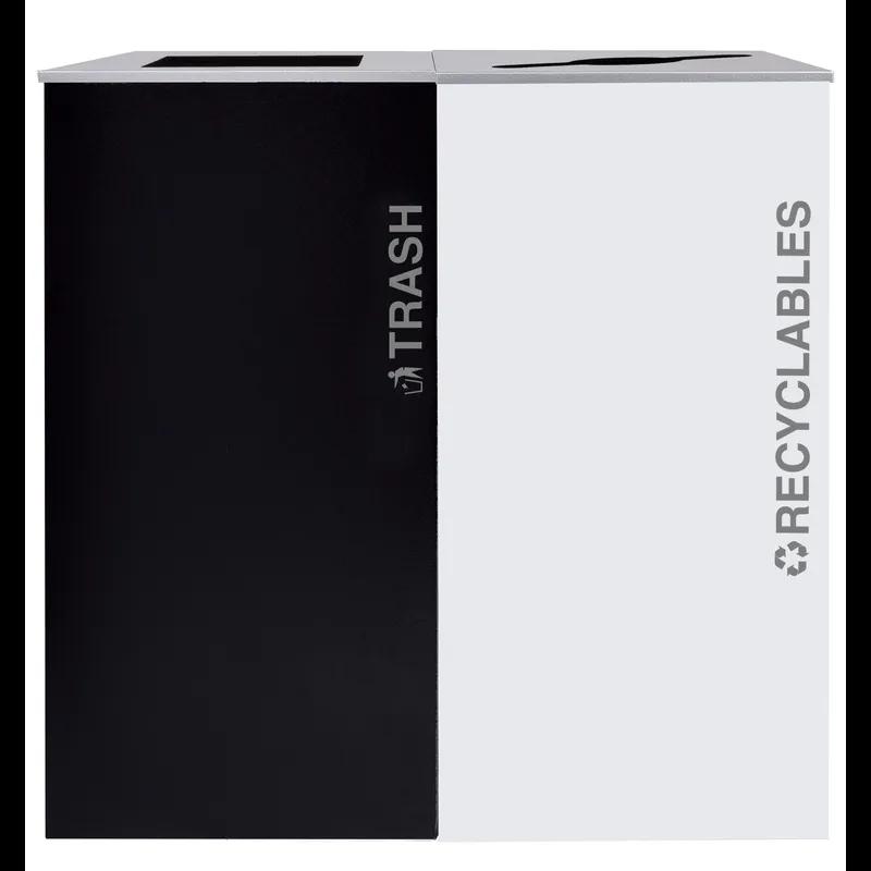 Kaleidoscope Collection™ Black Tie Series Trash Can 36 GAL Black Square Indoor 1/Each