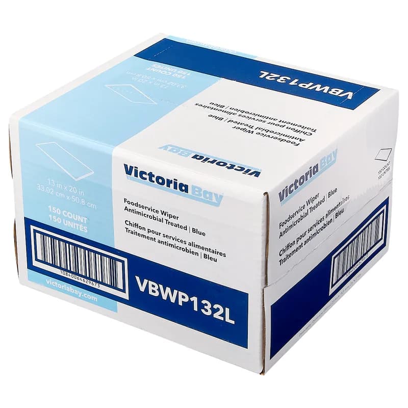 Victoria Bay Foodservice Wipe 13X20 IN Blue Antimicrobial 150/Case