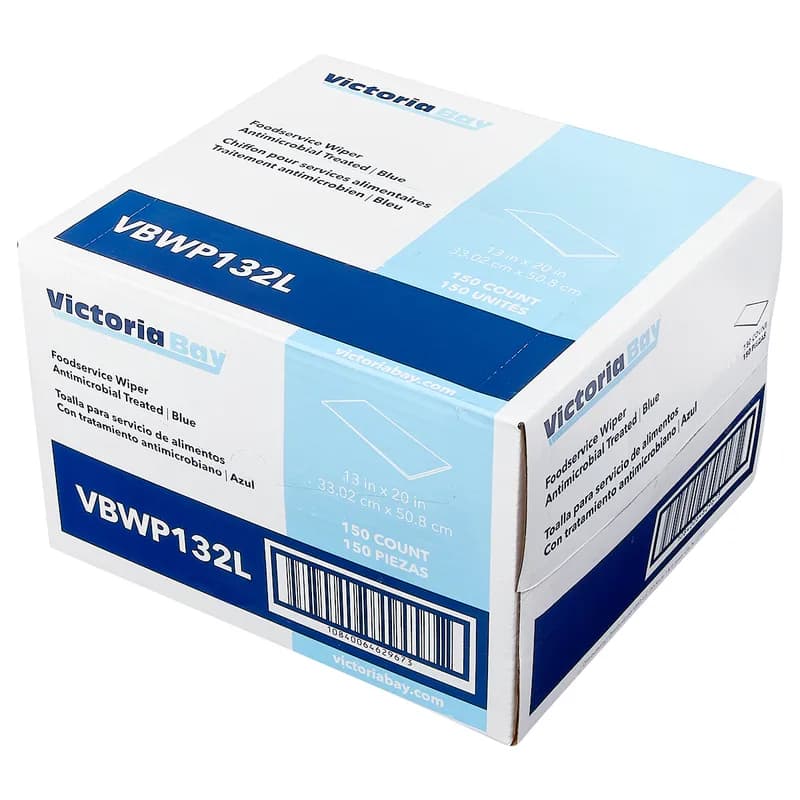 Victoria Bay Foodservice Wipe 13X20 IN Blue Antimicrobial 150/Case
