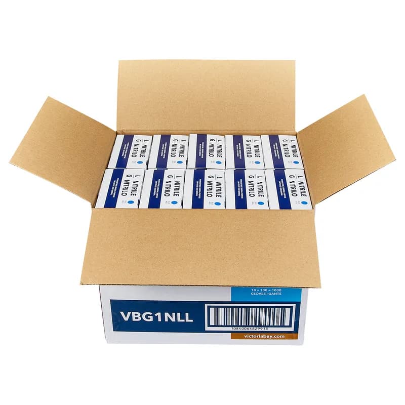 Victoria Bay Food Service Gloves Large (LG) Blue 3.5MIL Nitrile Disposable Powder-Free 100 Count/Box 10 Box/Case