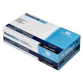 Victoria Bay Food Service Gloves Medium (MED) Black Nitrile Disposable Powder-Free 100 Count/Box 10 Box/Case