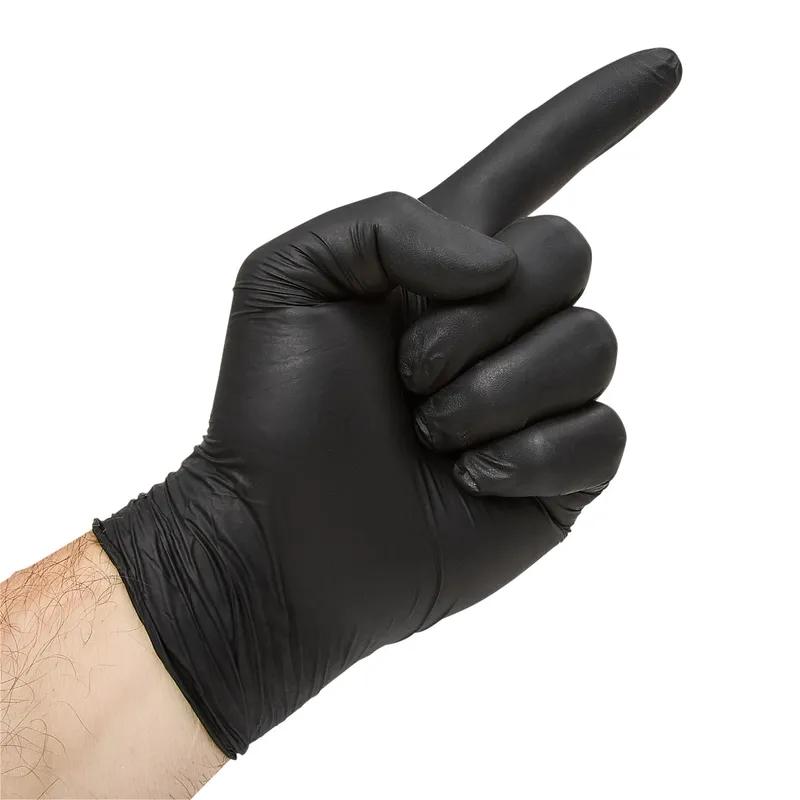 Victoria Bay Food Service Gloves Medium (MED) Black Nitrile Disposable Powder-Free 100 Count/Box 10 Box/Case