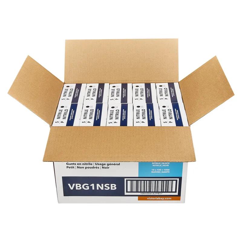 Victoria Bay Food Service Gloves Small (SM) Black Nitrile Disposable Powder-Free 100 Count/Box 10 Box/Case