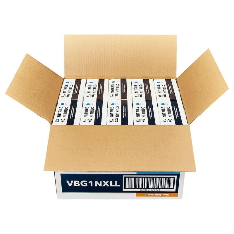 Victoria Bay Food Service Gloves XL Blue Nitrile Disposable Powder-Free 100 Count/Box 10 Box/Case 1000 Count/Case