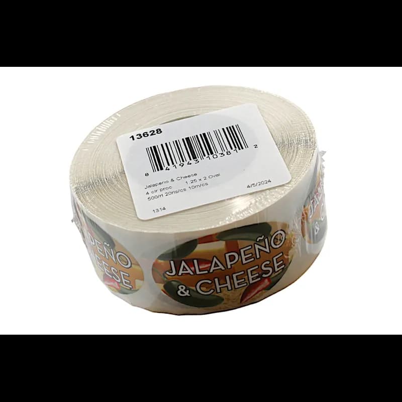 Jalapeno & Cheese Bakery Flavor Label 1.25X2 IN Oval 4 Color Process 500 Count/Roll 5 Rolls/Sleeve