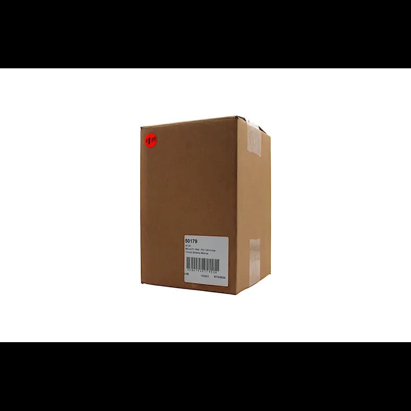 1 Price Label 1.25 IN Black Fluorescent Red Circle 1000 Count/Roll 50 Rolls/Case 50000 Count/Case