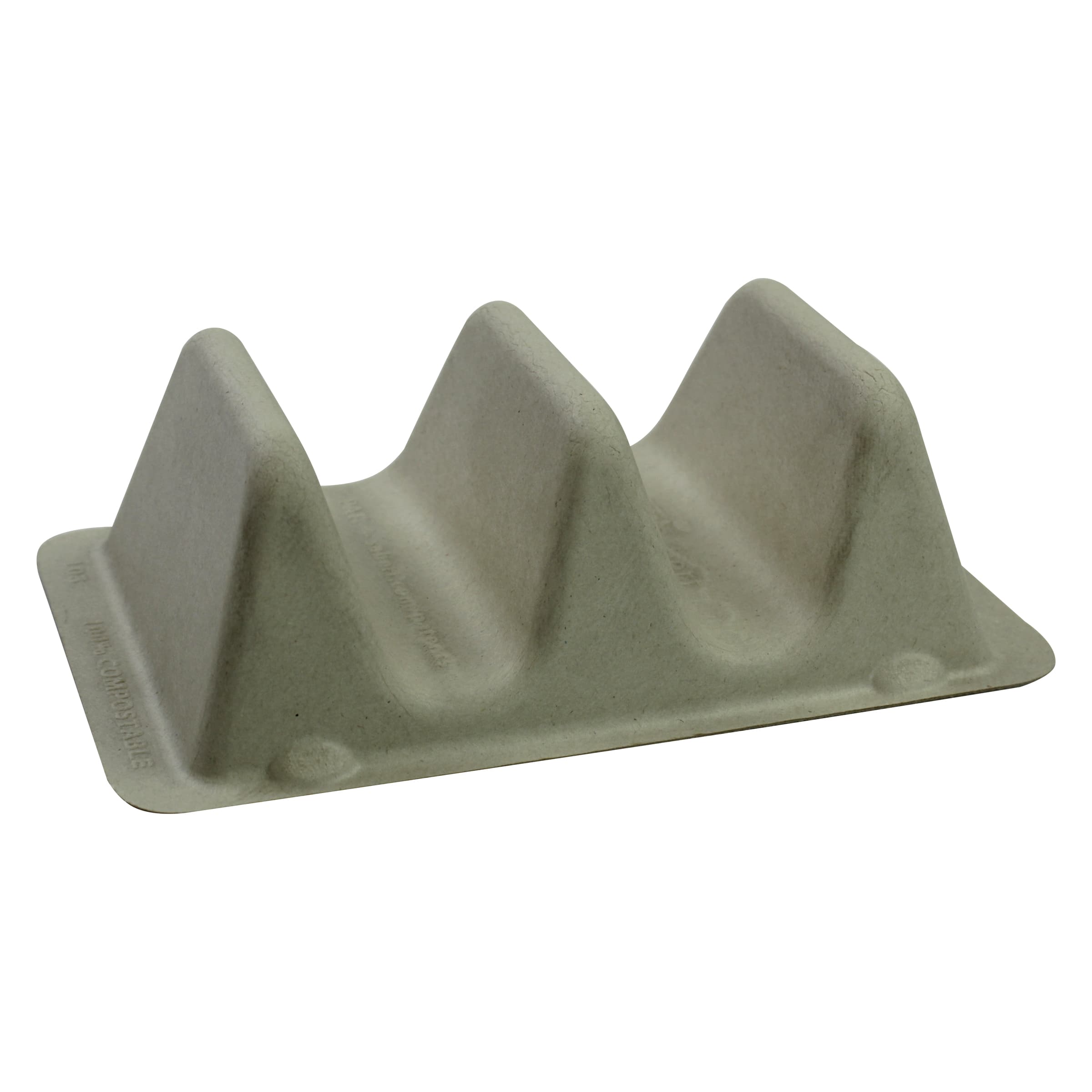 Taco Take-Out Container Insert 4.25X7X2 IN 2 Compartment Pulp Fiber Kraft Rectangle 300/Case