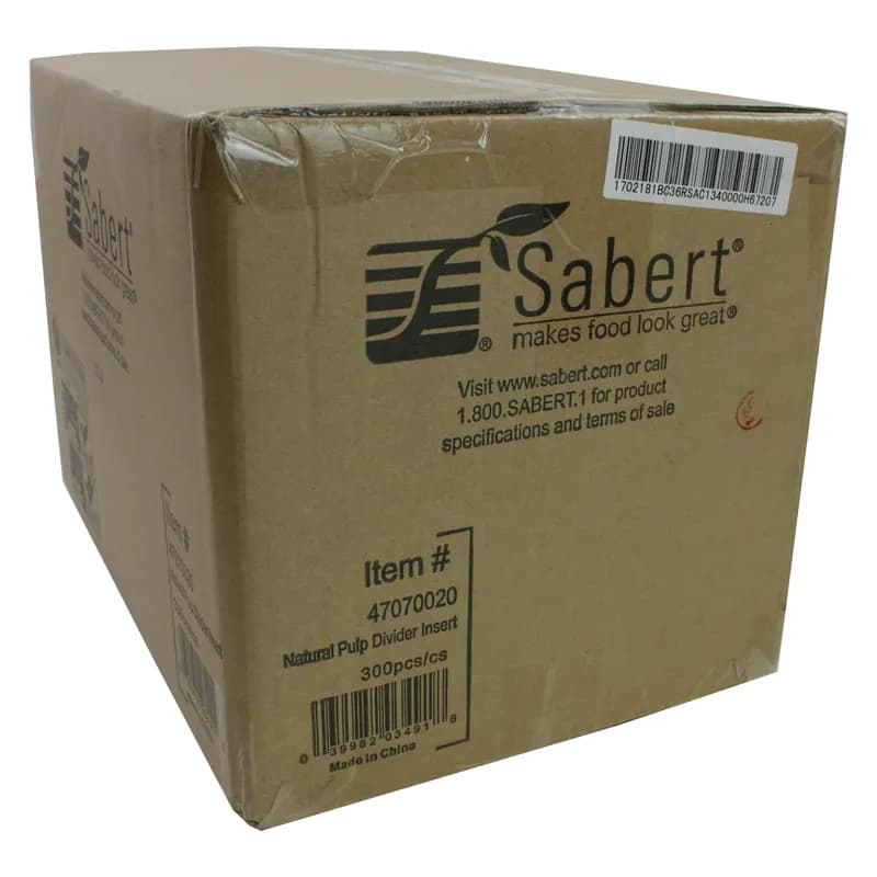 Taco Take-Out Container Insert 4.25X7X2 IN 2 Compartment Pulp Fiber Kraft Rectangle 300/Case