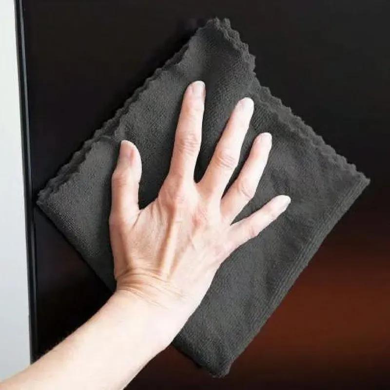 HOSPECO® Smart Rags Cleaning Rag 12X12 IN Microfiber Black 18 Gram Seamless Lint-Free Economy 50 Count/Box 8 Box/Case