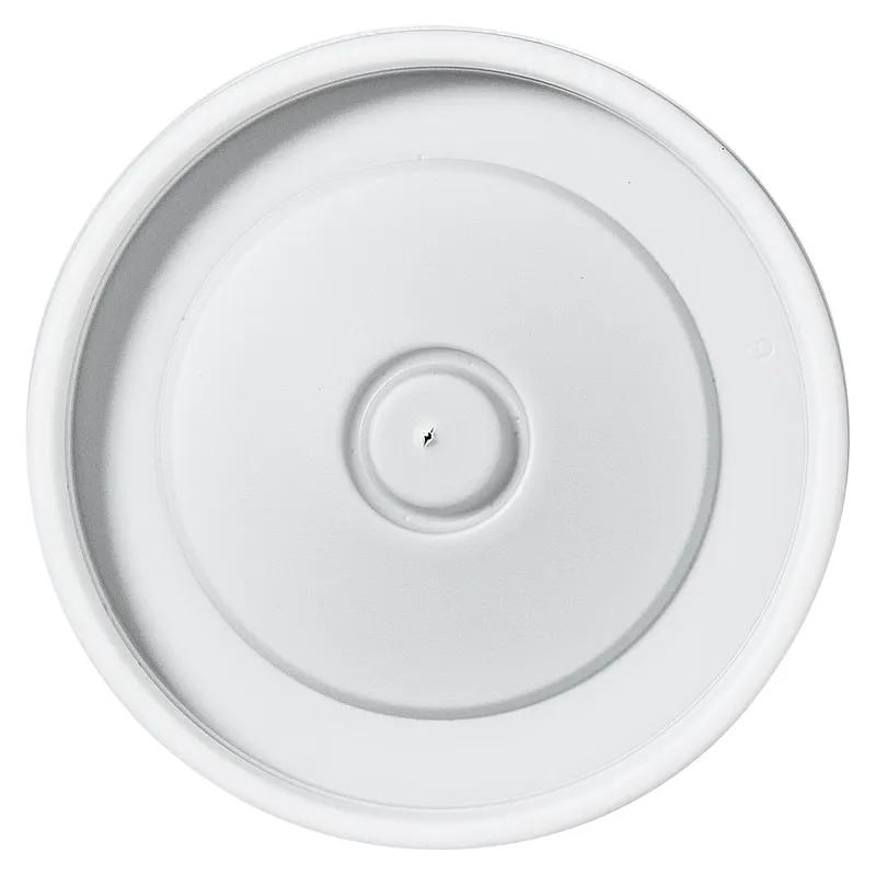 Lid 1 Compartment Plastic White Round For 8-12-16 OZ Soup Cup 500/Case