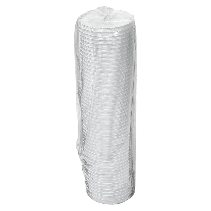Lid 1 Compartment Plastic White Round For 8-12-16 OZ Soup Cup 500/Case