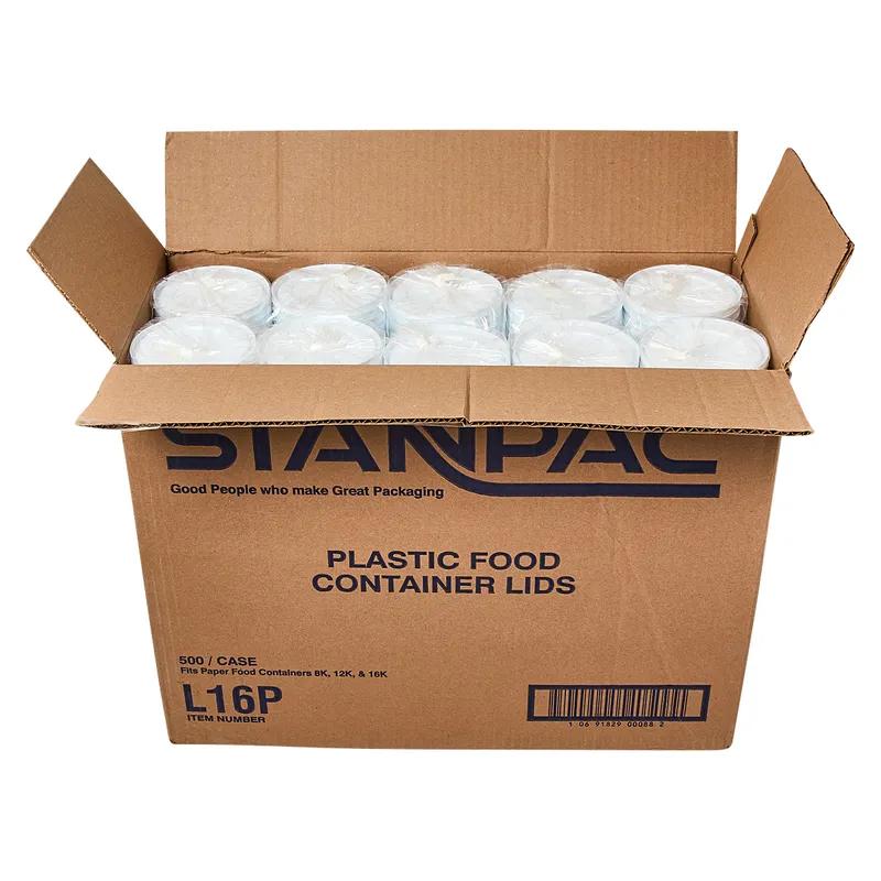 Lid 1 Compartment Plastic White Round For 8-12-16 OZ Soup Cup 500/Case