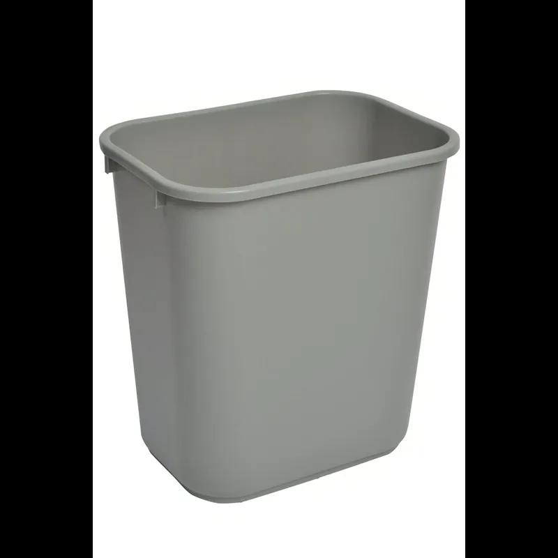 Trash Can 41 QT Gray Rectangle Rolled Rim 1/Each