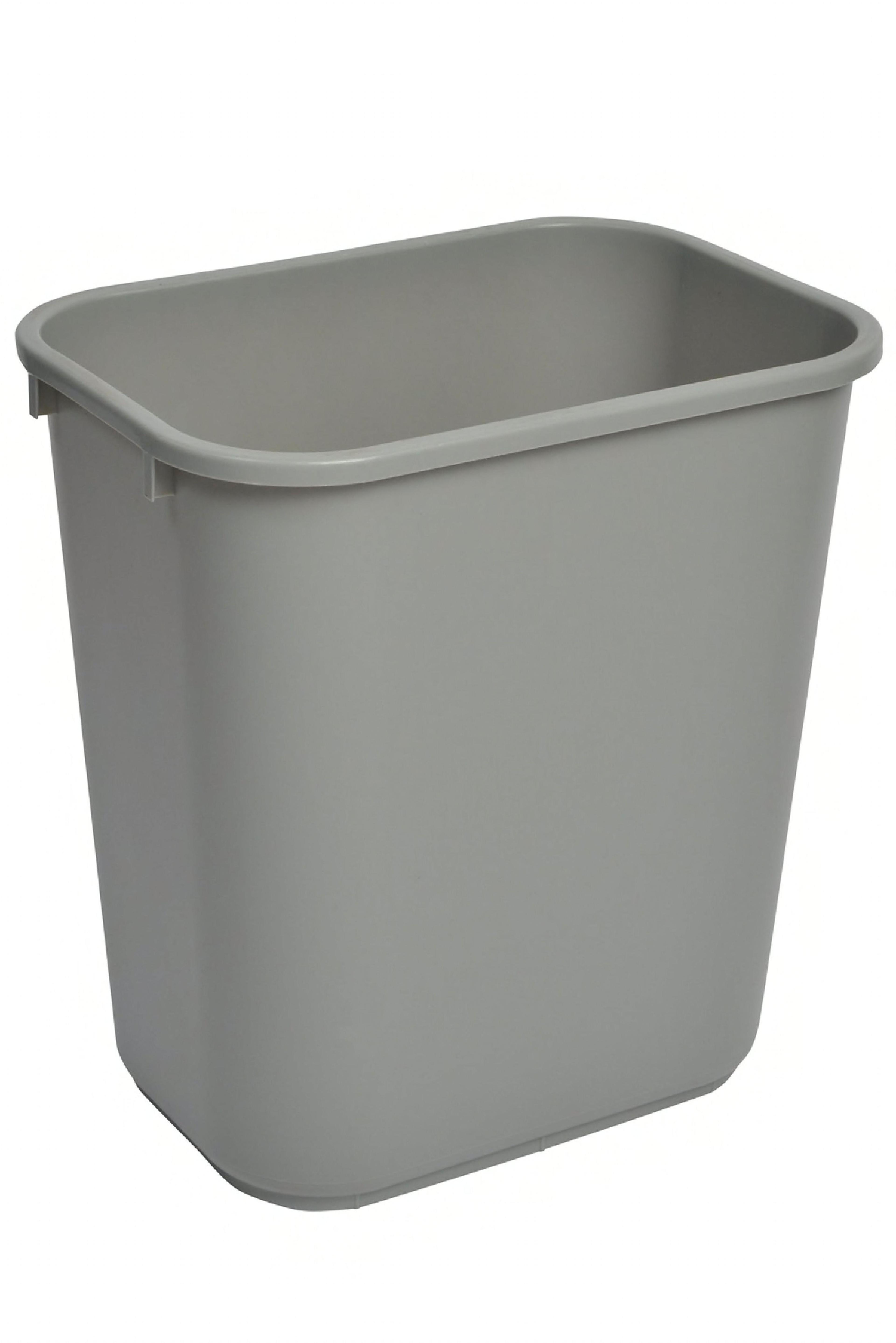 Trash Can 41 QT Gray Rectangle Rolled Rim 1/Each