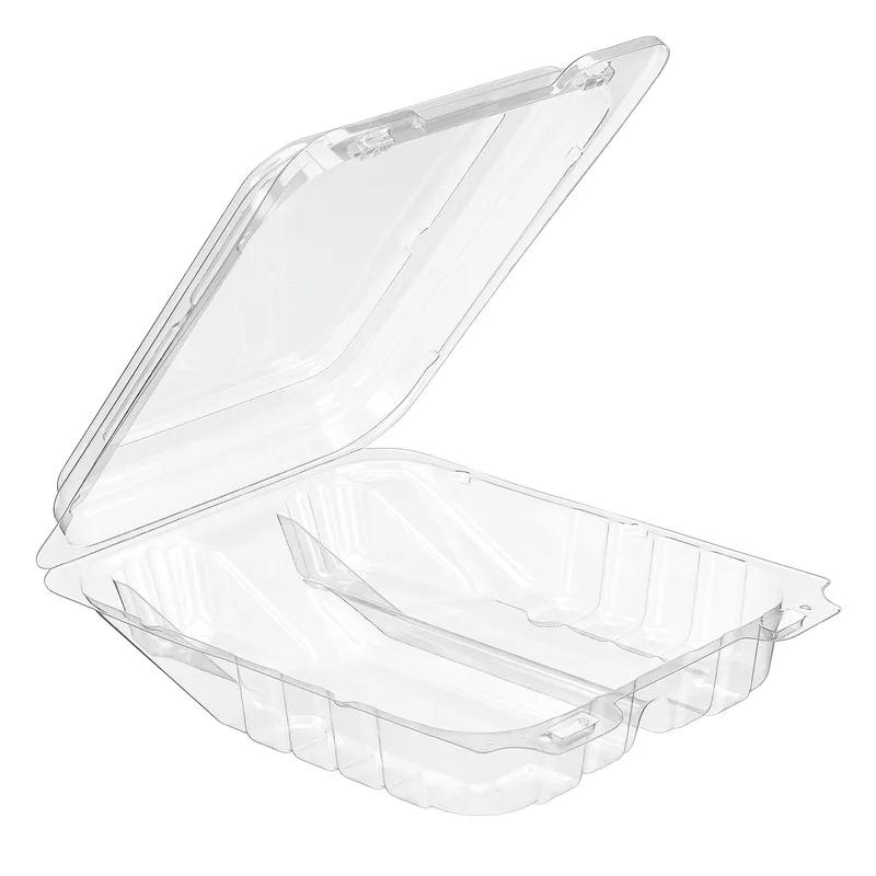 Cookie Donut Hinged Container 7.3X8.8X3.4 IN 2 Compartment PET Clear Shelf 216/Case
