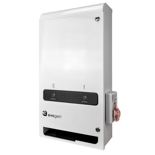 Evogen® Tampon & Pad Dispenser 26.1875X13.75X6.125 IN White Metal Dual Vend Touch-Free Tri-Vend 1/Each
