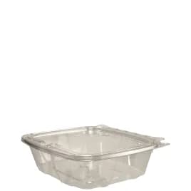 Deli Container Hinged With Flat Lid 24 OZ Clear Tamper-Evident Tamper-Resistant 200/Case